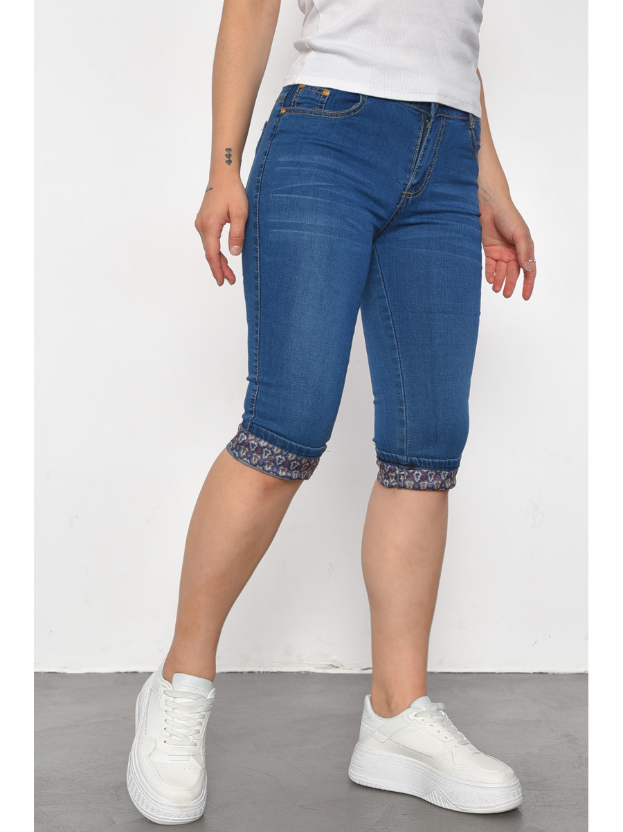 Бриджі жіночі джинсові синього кольору 8111 185547C