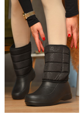 Дутики жіночі на хутрі чорного кольору ЖДЛ-02 185559C