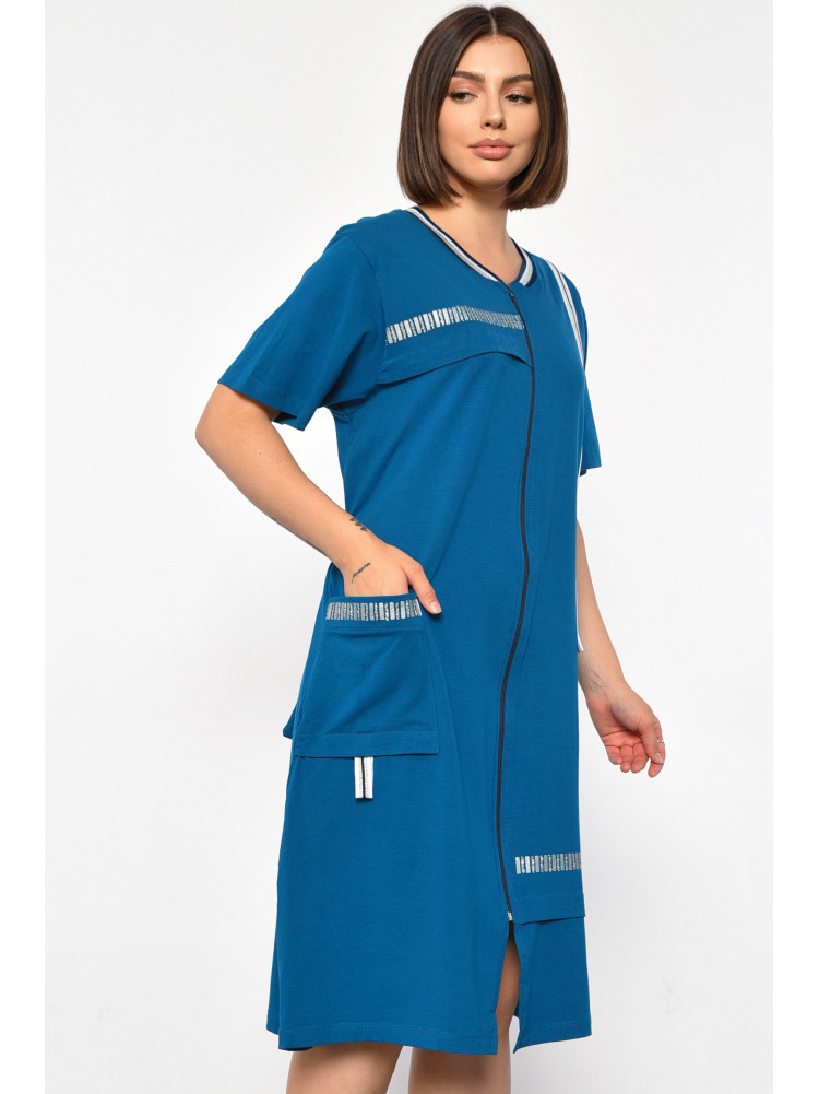 Халат жіночий батальний з принтом смарагдового кольору 31148 185792C