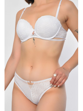 Комплект жіночий білого кольору чашка В 6031 186556C