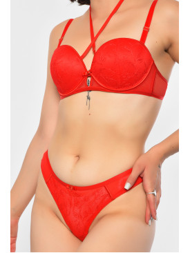 Комплект жіночий червоного кольору чашка С 7165 186607C