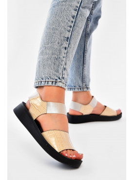 Босоніжки жіночі бежевого кольору 6606-2 186608C Босоніжки жіночі бежевого кольору 6606-2 186608C