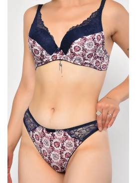 Комплект жіночий синього кольору з принтом чашка В 706 186647C Комплект жіночий синього кольору з принтом чашка В 706 186647C