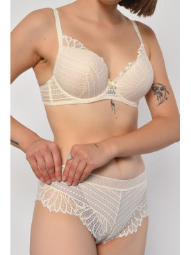 Комплект жіночий молочного кольору чашка С 2112 186745C