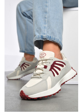 Кросівки жіночі світло-сірого кольору на шнурівці 8959В-5 186857C