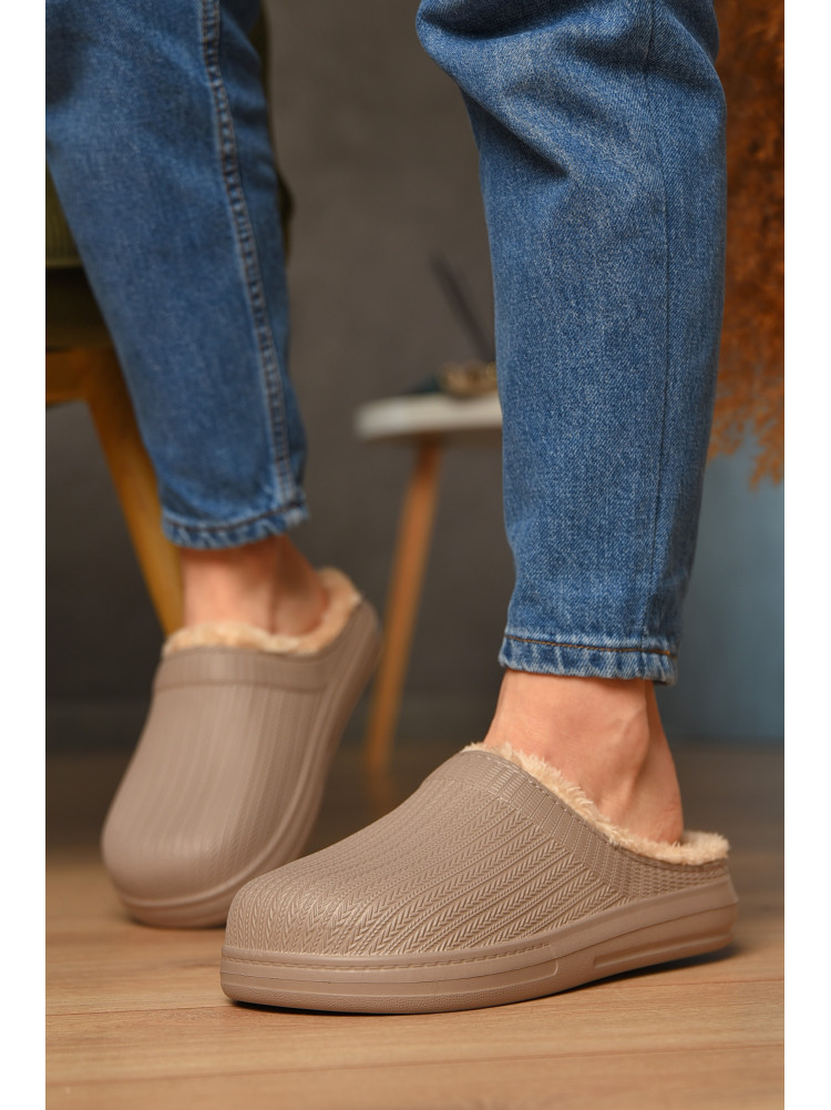 Калоші жіночі утеплені без задника бежевого кольору DH-651 187161C