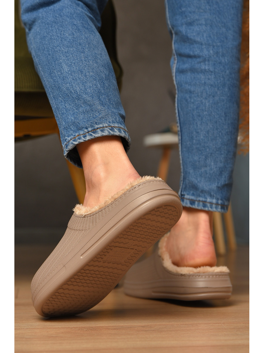 Калоші жіночі утеплені без задника бежевого кольору DH-651 187161C