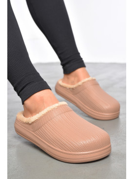 Калоші жіночі без задника утеплені пудрового кольору DH-650 187169C