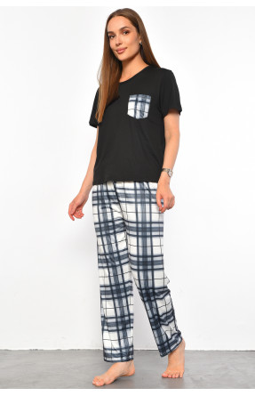 Пижама женская черного цвета с принтом 500019 187381C