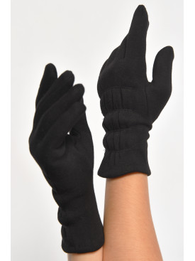 Перчатки женские на искусственном меху черного цвета а012 187467C Перчатки женские на искусственном меху черного цвета а012 187467C