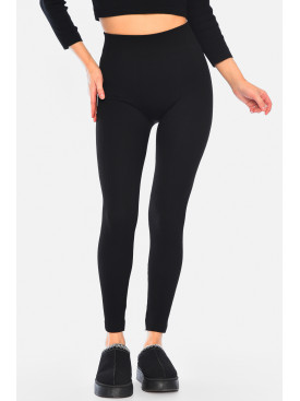 Лосины женские термо в рубчик на искусственном меху черного цвета 290 187644C Лосины женские термо в рубчик на искусственном меху черного цвета 290 187644C