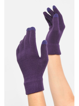 Перчатки женские сенсорные фиолетового цвета утепленные 7076 187985C