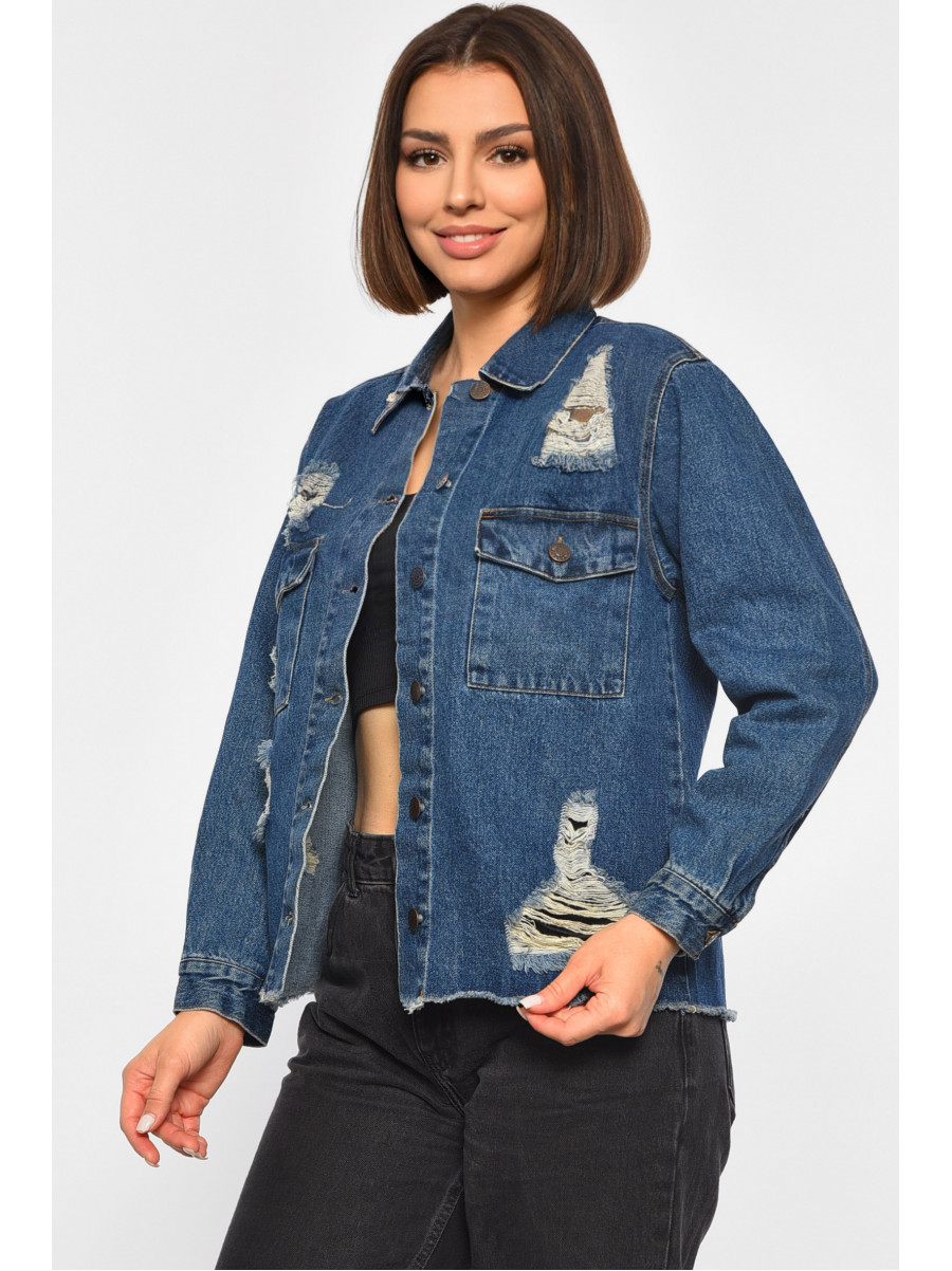Джинсовка женская синего цвета 188075C