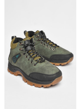 Черевики чоловічі зимові на хутрі зеленого кольору YB10036-3 188914C