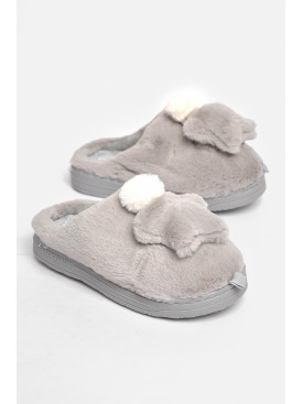 Тапочки детские серого цвета на меху MB-0494 189042C