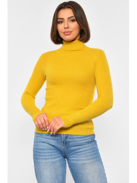 Гольф женский трикотажный горчичного цвета 920 189248C