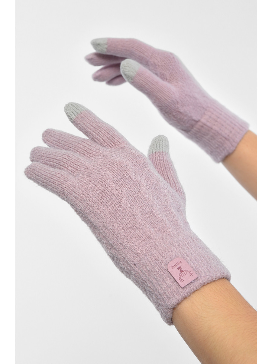 Рукавички жіночі сенсорні бузкового кольору утеплені 7023 189513C