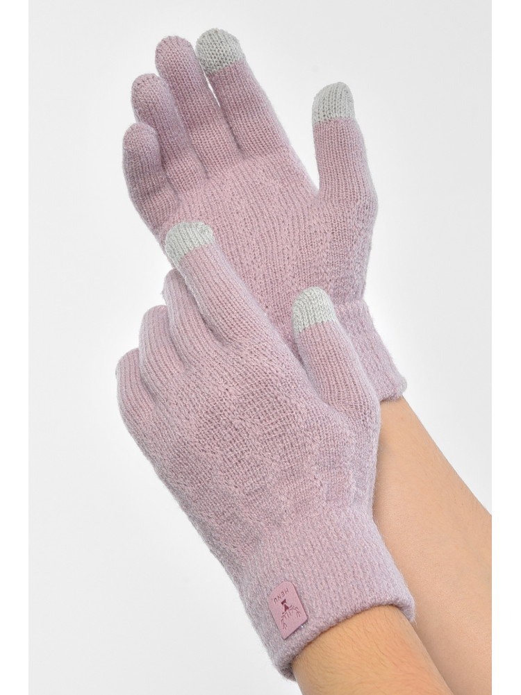 Рукавички жіночі сенсорні бузкового кольору утеплені 7023 189513C