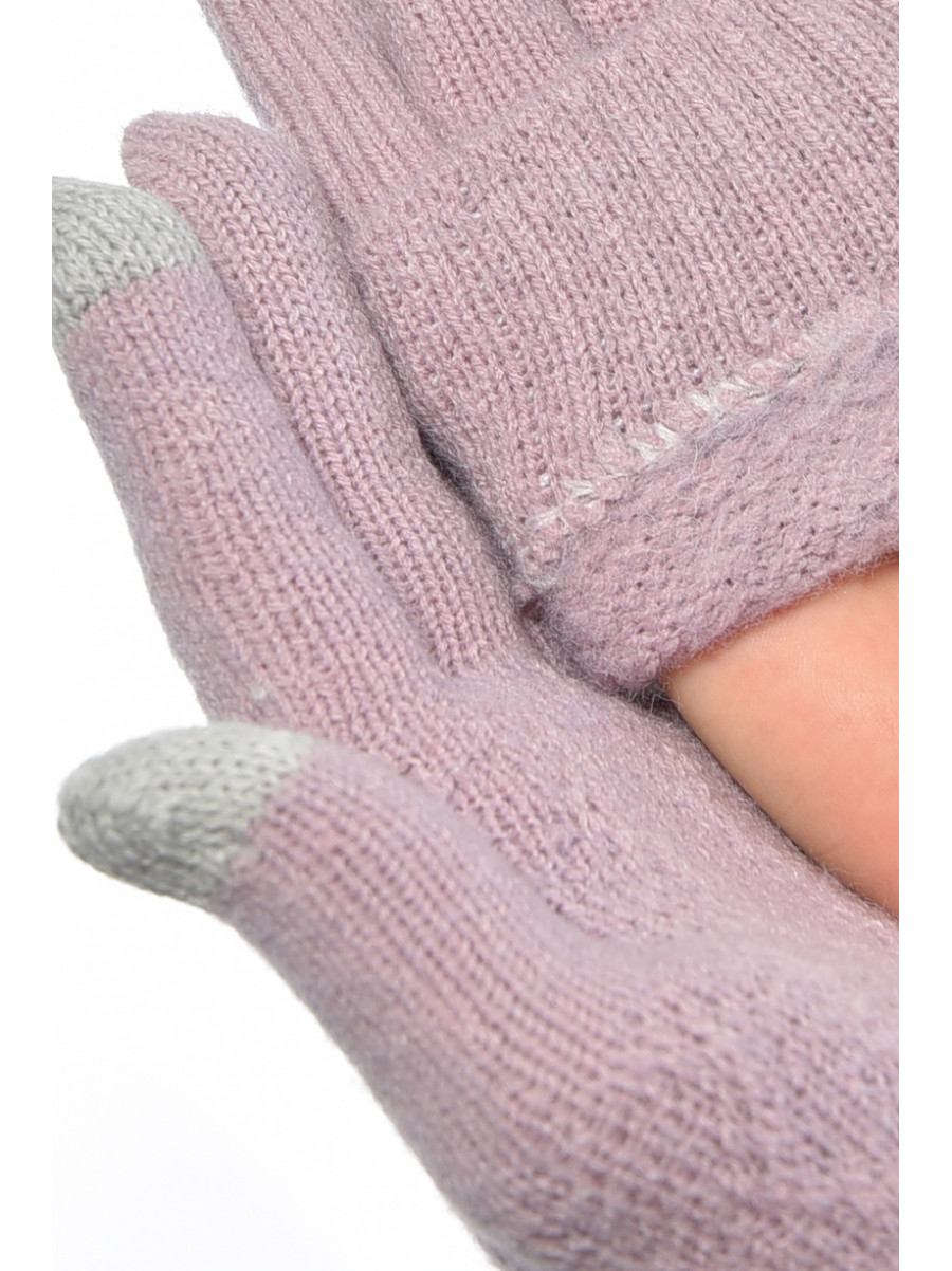 Рукавички жіночі сенсорні бузкового кольору утеплені 7023 189513C