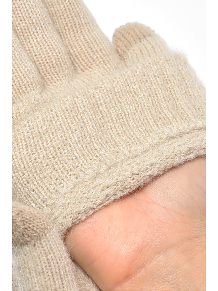 Рукавички жіночі сенсорні бежевого кольору утеплені 7023 189516C