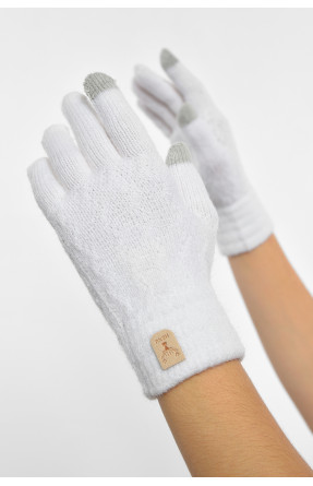 Рукавички жіночі сенсорні білого кольору утеплені 7023 189517C