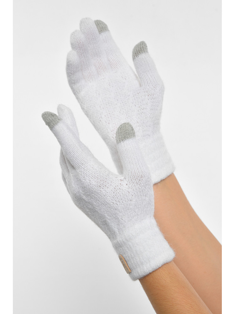 Рукавички жіночі сенсорні білого кольору утеплені 7023 189517C