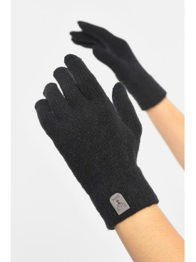 Перчатки женские сенсорные черного цвета утепленные 7023 189519C