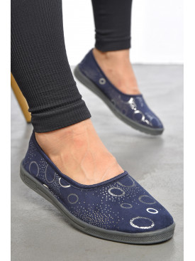Капці жіночі темно-синього кольору Ебіас блиск 189825C Капці жіночі темно-синього кольору Ебіас блиск 189825C