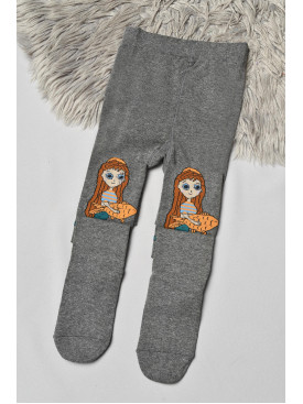 Колготы детские с рисунком для девочки серого цвета FCK16 189951C Колготы детские с рисунком для девочки серого цвета FCK16 189951C