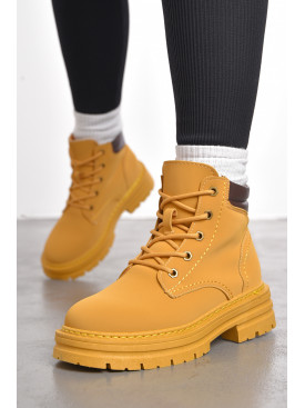 Ботинки женские демисезонные горчичного цвета 2290 189985C