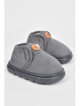 Капці дитячі сірого кольору на хутрі 9819-9 190099C