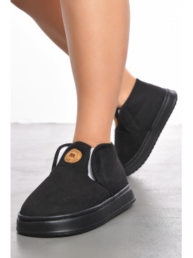 Капці домашні жіночі на хутрі чорного кольору 9819-6 190122C
