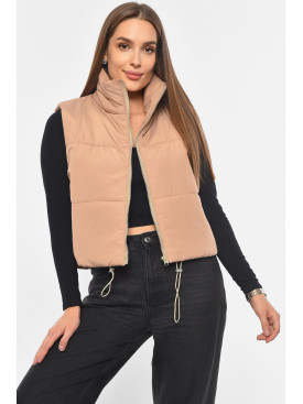 Жилетка женская бежевого цвета 4122 190446C Жилетка женская бежевого цвета 4122 190446C