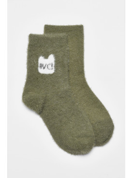 Носки женские норковые зеленого цвета 22-1 190900C Носки женские норковые зеленого цвета 22-1 190900C