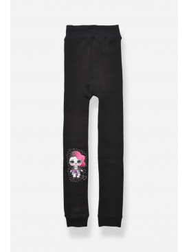 Лосины детские для девочки термо с начесом  черного цвета 5530 190944C