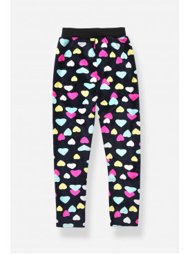 Лосини дитячі велюрові для дівчинки з начісом темно-синього кольору 191076C Лосини дитячі велюрові для дівчинки з начісом темно-синього кольору 191076C