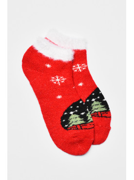 Носки женские махровые на верблюжьей шерсти красного цвета SA12-2 191188C