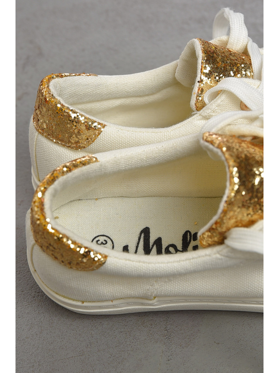 Кеди жіночі білого кольору на шнурівці текстиль 1800654 191867C