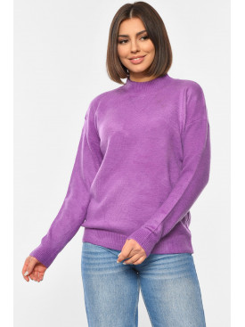 Свитер женский полубатальный сиреневого цвета 222 192062C Свитер женский полубатальный сиреневого цвета 222 192062C
