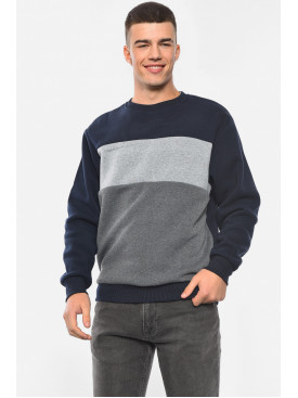 Свитшот мужской на флисе темно-синего цвета 2349 192660C Свитшот мужской на флисе темно-синего цвета 2349 192660C