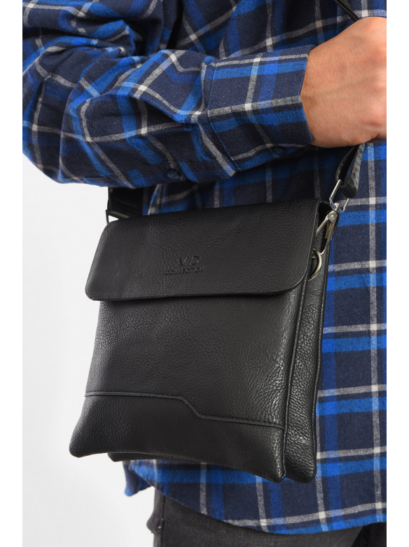 Сумка чоловіча через плече з екошкіри чорного кольору в-7 192816C
