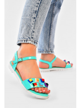 Босоніжки жіночі бірюзового кольору 1852161 192890C Босоніжки жіночі бірюзового кольору 1852161 192890C