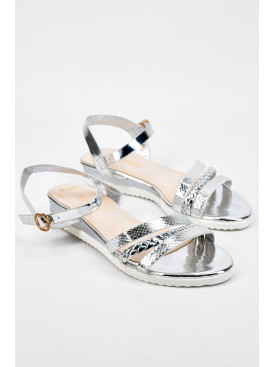 Босоніжки жіночі сріблястого кольору 1852173 192892C