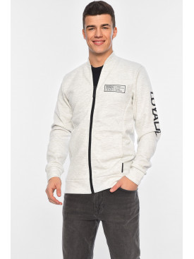 Спортивная кофта мужская на молнии серого цвета 4080 193440C