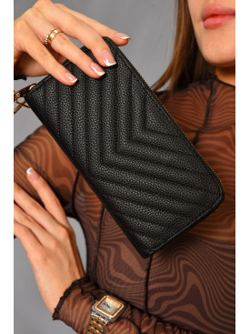 Гаманець жіночий з екошкіри чорного кольору 317-36 193614C