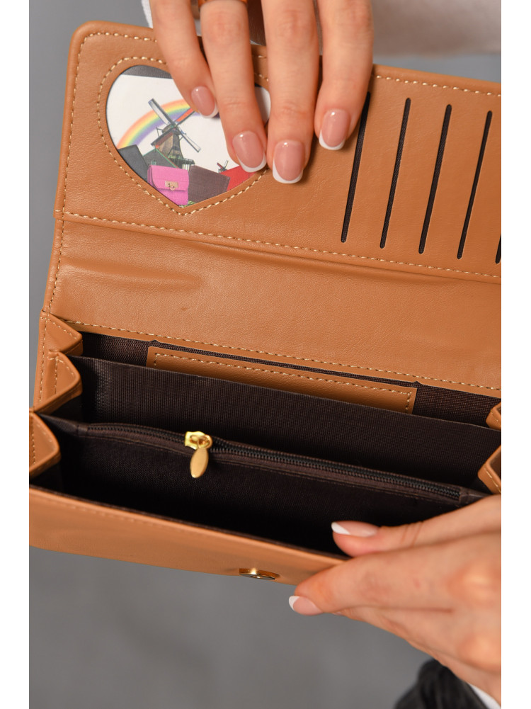 Кошелек женский из экокожи бежевого цвета 47 193642C