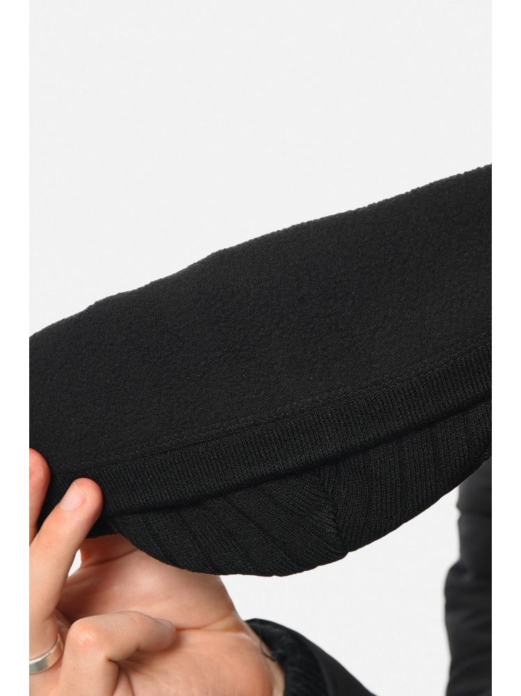 Шапка мужская на флисе черного цвета 193749C