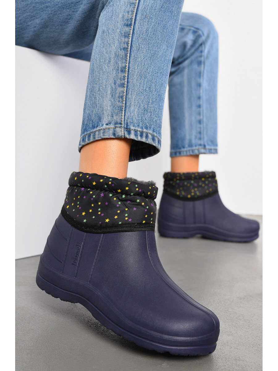 Дутики жіночі на хутрі темно-синього кольору 194065C Дутики жіночі на хутрі темно-синього кольору 194065C