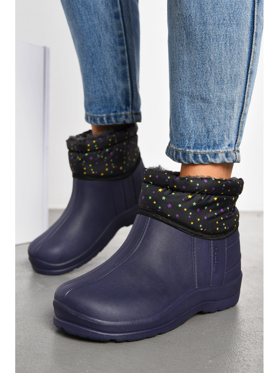 Дутики жіночі на хутрі темно-синього кольору 194065C Дутики жіночі на хутрі темно-синього кольору 194065C