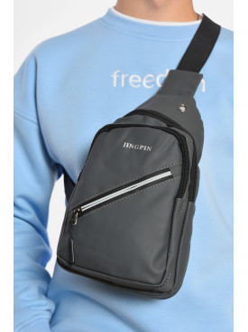 Сумка чоловіча через плече текстиль сірого кольору 806 194099C Сумка чоловіча через плече текстиль сірого кольору 806 194099C